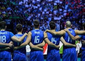 Gli azzurri durante il CEV Enel EuroVolley 2026 Gli azzurri durante il CEV Enel EuroVolley 2026