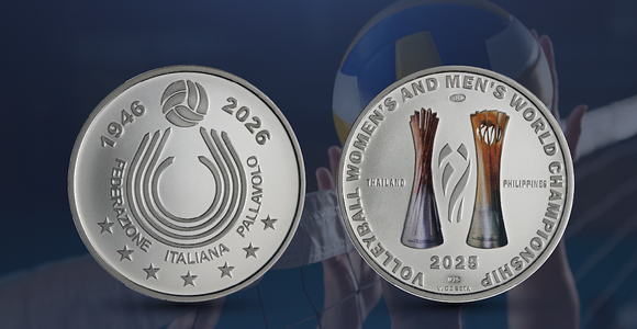 La medaglia della Zecca dello Stato dedicata agli 80 anni della FIPAV La medaglia della Zecca dello Stato dedicata agli 80 anni della FIPAV