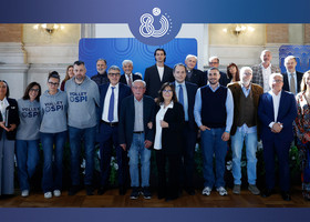 La celebrazione degli 80 anni FIPAV a Palazzo Loggia, a Brescia.