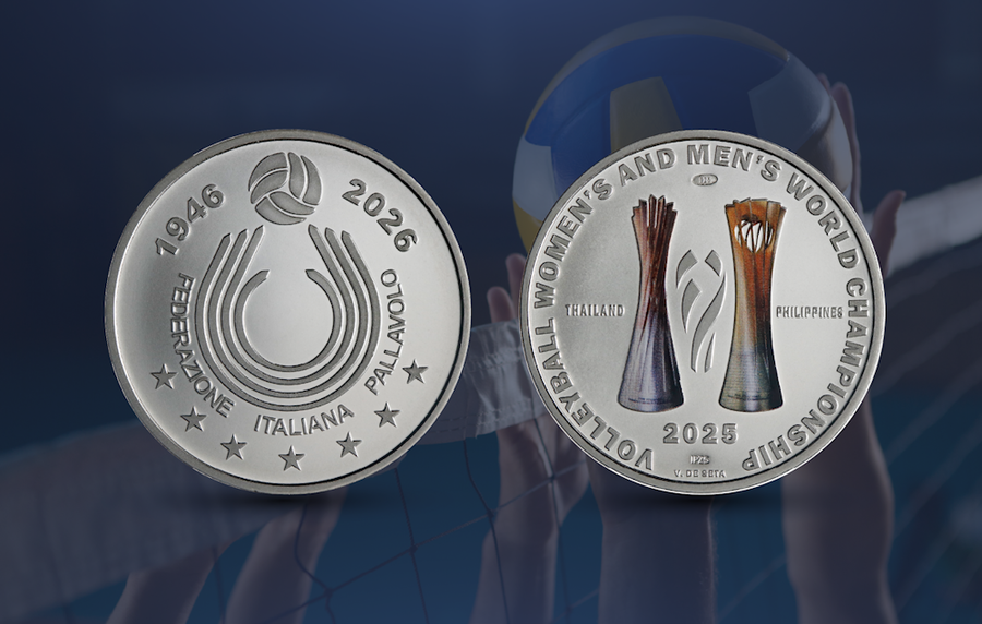 La medaglia della Zecca dello Stato dedicata agli 80 anni della FIPAV La medaglia della Zecca dello Stato dedicata agli 80 anni della FIPAV