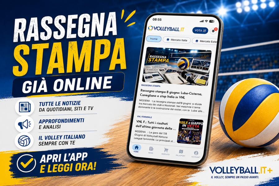 Volleyball.it+: Ogni mattina la Rassegna Stampa esclusiva per gli abbonati all'APP Volleyball.it+: Ogni mattina la Rassegna Stampa esclusiva per gli abbonati all'APP