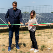 Hristo Zlatanov ed Elisabetta Curti all'inaugurazione del campo fotovoltaico CER Sun Son