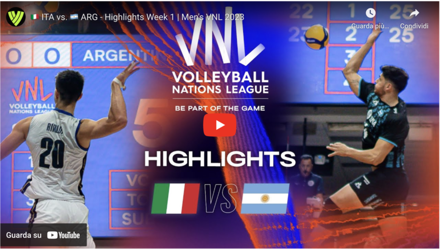 VNL: Italia - Argentina 0-3, highlights video