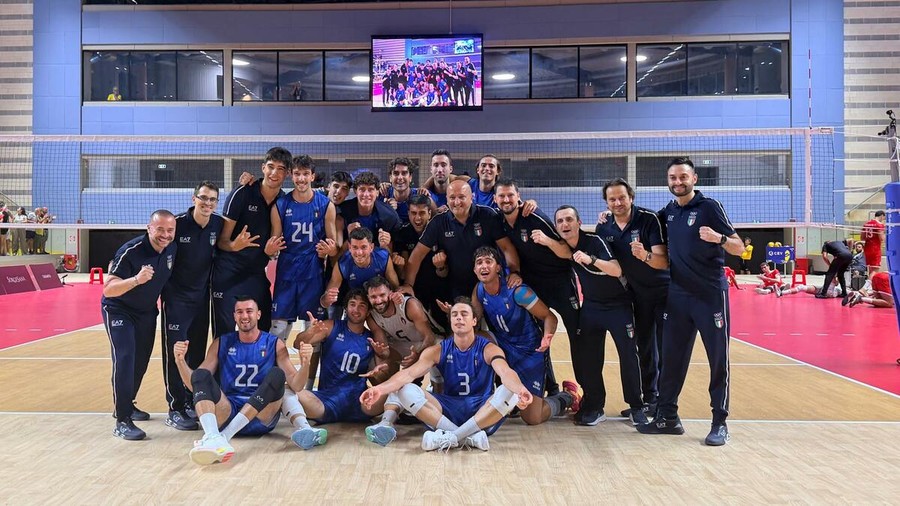 L'Italia durante la sfida contro la Tunisia ai Giochi del Mediterraneo 2026