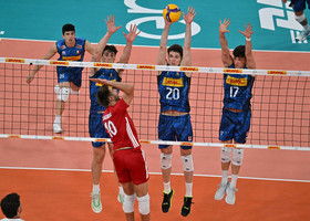 Un momento del test match tra Italia e Turchia a Bergamo Un momento del test match tra Italia e Turchia a Bergamo