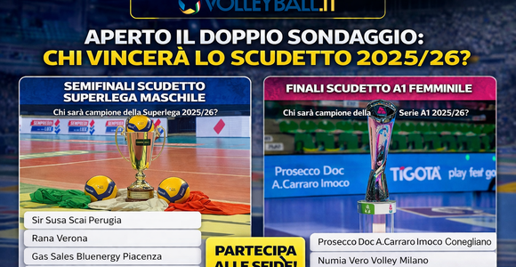 Sondaggi aperti su Volleyball.it+: Chi vincerà lo scudetto?