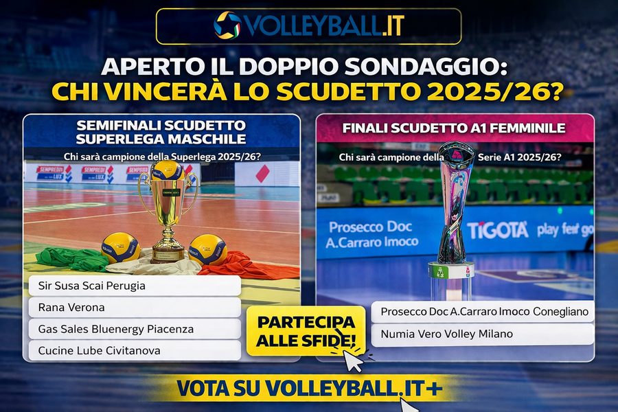 Sondaggi aperti su Volleyball.it+: Chi vincerà lo scudetto?