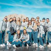 Le Pantere della Prosecco DOC Imoco Volley sulla Marmolada durante il ritiro di Alleghe