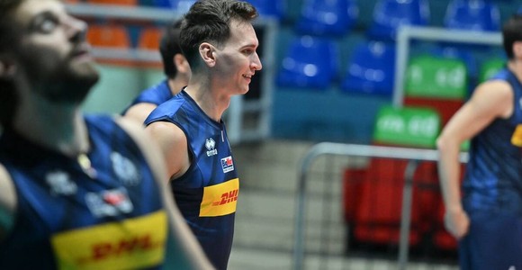 Yuri Romanò durante il collegiale della Nazionale maschile a Verona