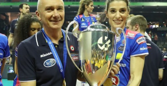 Barbolini e Piccinini con la Champions League vinta a Novara