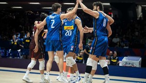 L'Italia maschile durante la vittoria sugli Stati Uniti nella VNL 2026 L'Italia maschile durante la vittoria sugli Stati Uniti nella VNL 2026