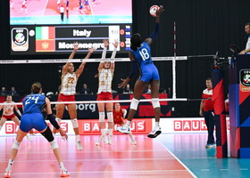 Le azzurre durante Italia-Montenegro agli EuroVolley 2026