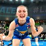 Linda Manfredini in maglia azzurra
