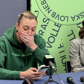 Jordan Larson nella conferenza stampa