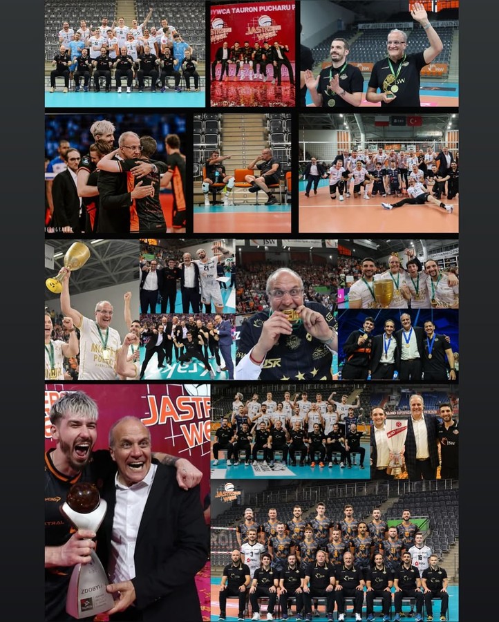Il collage di foto di Mendez nei tre anni con lo Jastrzębski Węgiel