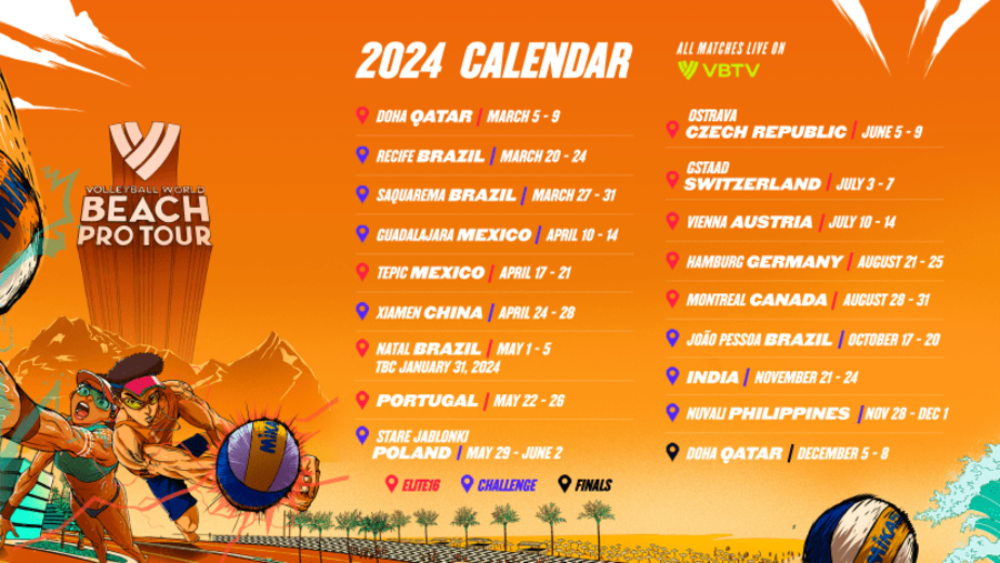 Beach Pro Tour 2024: ufficiale il calendario dei tornei Challenge ed Elite16