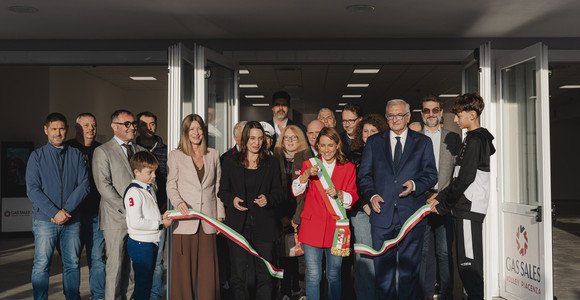 Il taglio del nastro del Foyer 1 del PalabancaSport