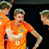 I Paesi Bassi festeggiano la qualificazione alla finale della CEV European League