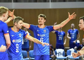I Paesi Bassi durante la semifinale della CEV European League