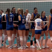 Russia e Serbia durante l'allenamento congiunto