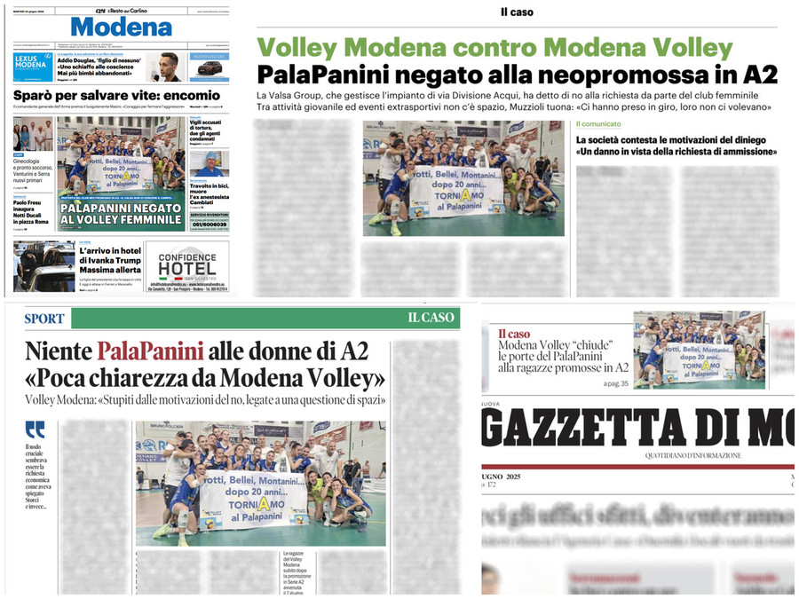 Modena Volley torna in prima pagina, ma per la chiusura del PalaPanini all'A2 femminile!