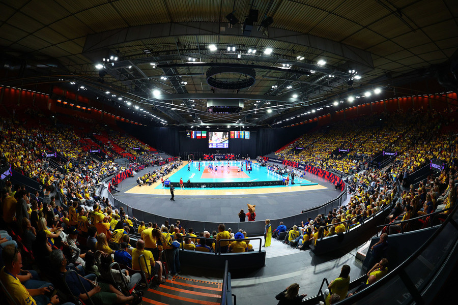 Lo Scandinavium di Göteborg durante Svezia-Slovacchia agli EuroVolley 2026 Lo Scandinavium di Göteborg durante Svezia-Slovacchia agli EuroVolley 2026