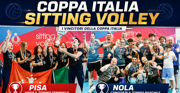 Sitting Volley: Pisa cala il tris in Coppa Italia femminile, Nola domina ancora tra gli uomini
