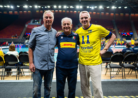 Urban Lennartsson, Julio Velasco e Bengt Gustafsson a Göteborg Urban Lennartsson, Julio Velasco e Bengt Gustafsson a Göteborg