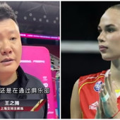 Il il tecnico Wang Zhiteng e  Arina Fedorovtseva