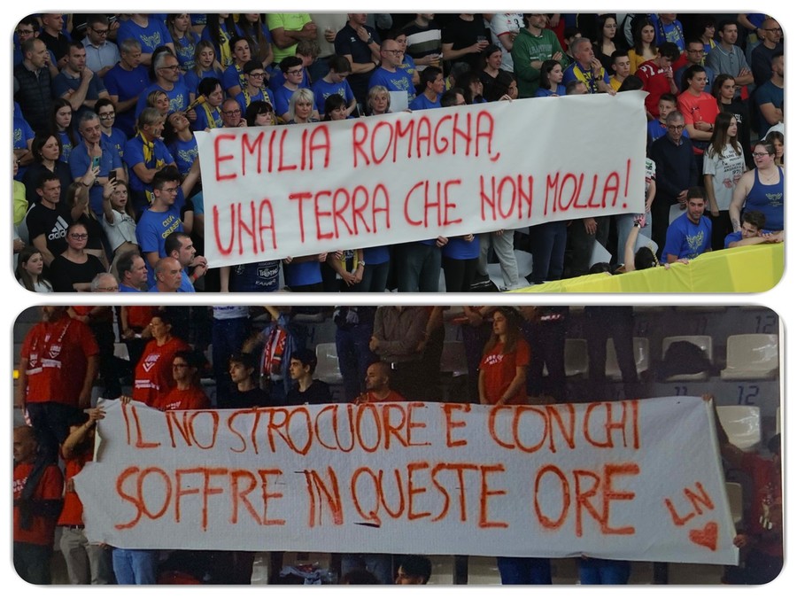 Superlega: Finale5 i tifosi di Trento e Lube solidali con l'Emilia Romagna