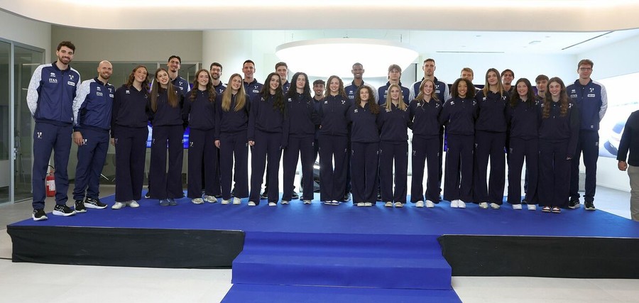 Le due Itas Trentino alla presentazione della stagione 2026/27 da Gruppo Barchetti (foto Trabalza).