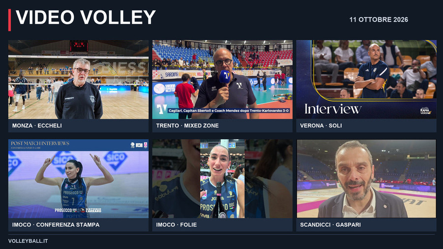 Video Volley – Nuovi video dopo le partite del 10 ottobre 2026 Video Volley – Nuovi video dopo le partite del 10 ottobre 2026