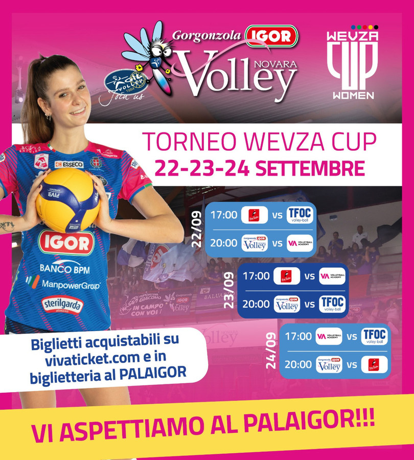 Wevza Cup: Novara a caccia dell'Europa, senza Bosio, Fersino e Danesi